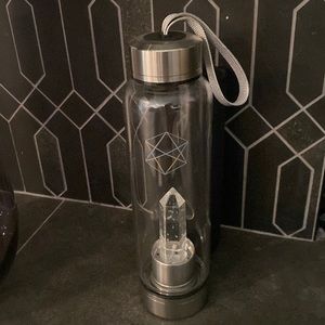 Glass crystal water bottle